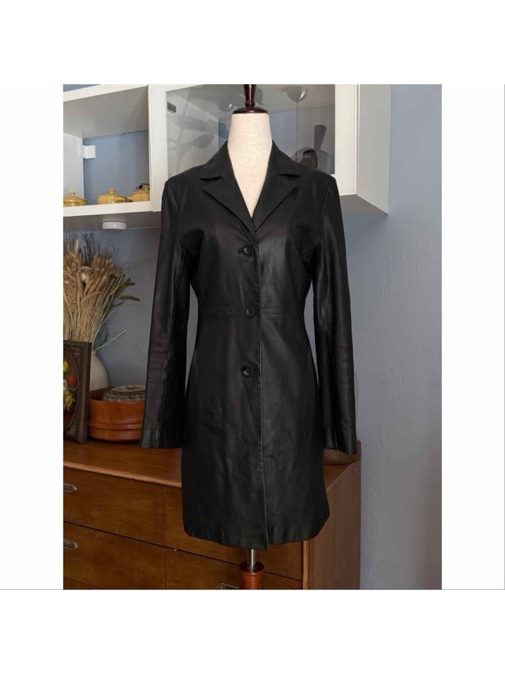 2000s Y2K Arden B Black Leather Jacket Vintage Size S Gothic Grunge